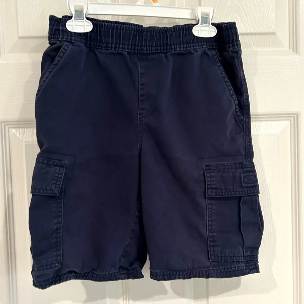 The Children's Place Boys Navy Blue Cargo Shorts Sz 10 Pull On Adjustable Waist
